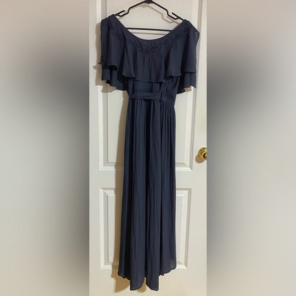 Free People Boho Embroidered Flowy Wrap V-Neck Flutter Sleeve Maxi Dress Size XS - Picture 5 of 14